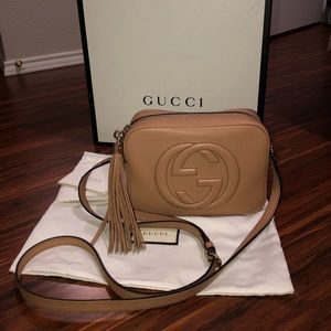 Gucci soho small leather disco bag rose beige